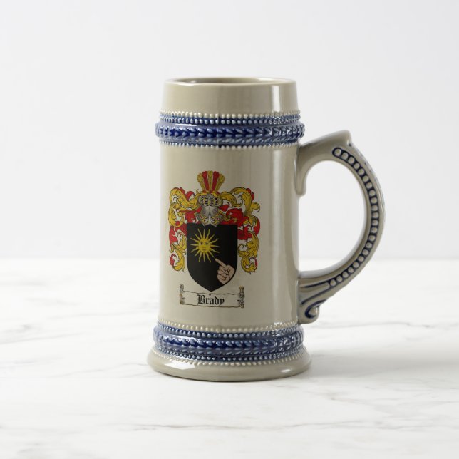 Caneca de cerveja da brasão de Brady/crista (Direita)