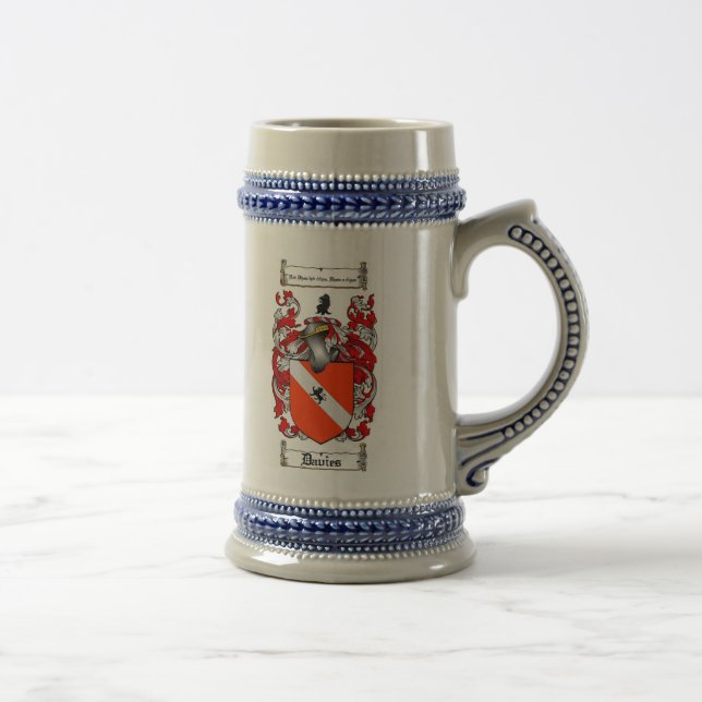 Caneca de cerveja da brasão de Davies/crista (Direita)
