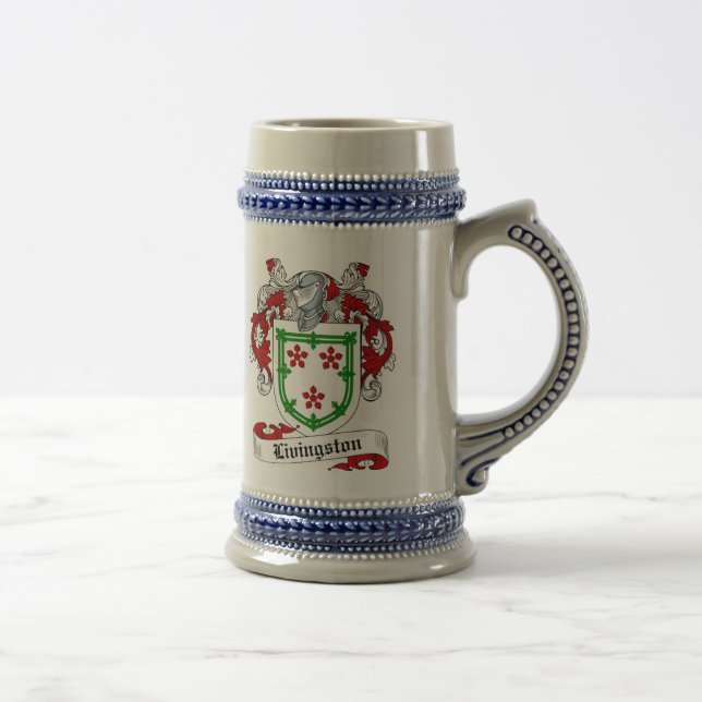 Caneca de cerveja da brasão de Livingston - crista (Direita)