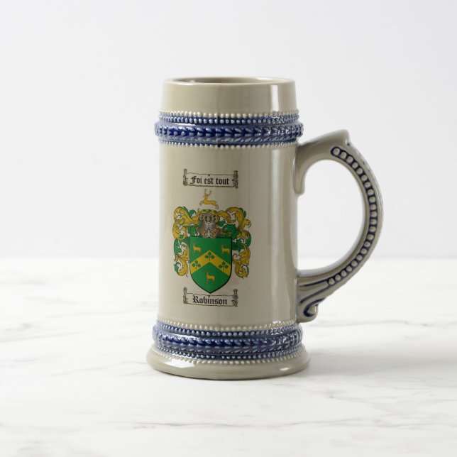 Caneca de cerveja da brasão de Robinson (Direita)