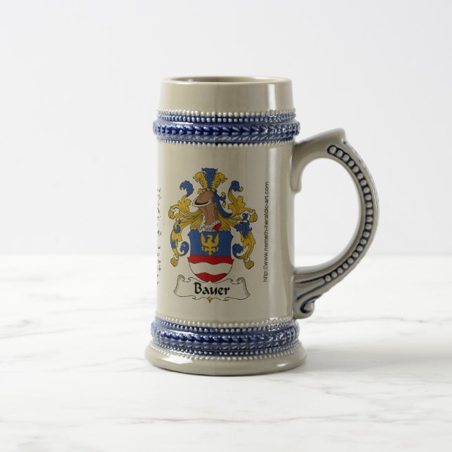 Caneca de cerveja da crista da família de Bauer (Direita)