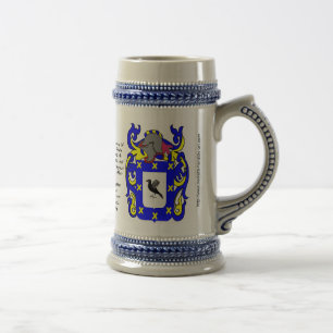 Caneca de cerveja da crista da família de García
