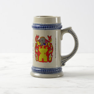 Caneca de cerveja da crista da família de Gonzale