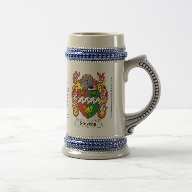 Caneca de cerveja da crista da família de Stevens (Direita)