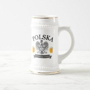 Caneca de cerveja da equipe do bebendo de Polska