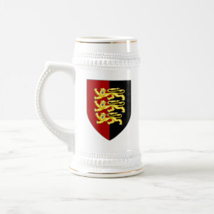 Caneca de cerveja da Inglaterra - Leões em Vermelh