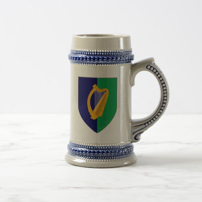 Caneca de cerveja da Irlanda - Harp on Blue & Gree (Direita)