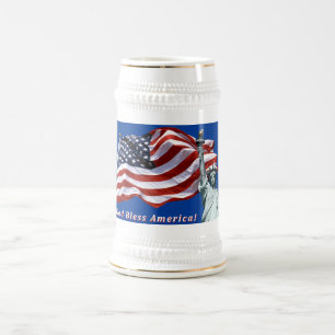 Caneca de cerveja da liberdade da bandeira dos