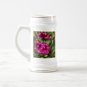 Caneca De Cerveja Dahlia Floral Garden Flowers Magenta
