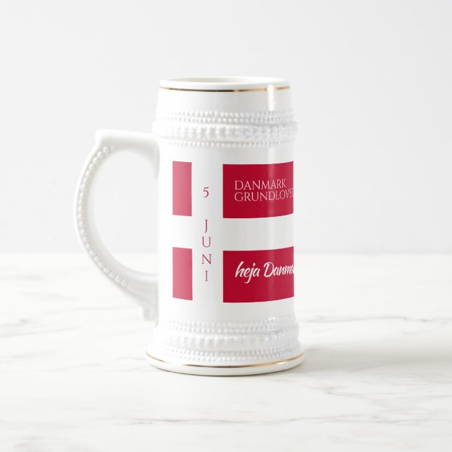 Caneca De Cerveja Danmark Grundlovsdag Bandeira Dinamarquesa para o  (Esquerda)