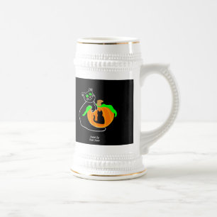 Caneca de cerveja de abóbora de gato preto