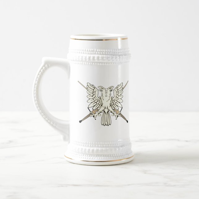 Caneca de cerveja de Águia Dourada e branca (Esquerda)