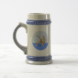 Caneca de cerveja de cerveja do pescador