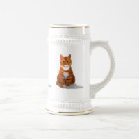 Caneca de cerveja de Gato de Tabby Amarelo