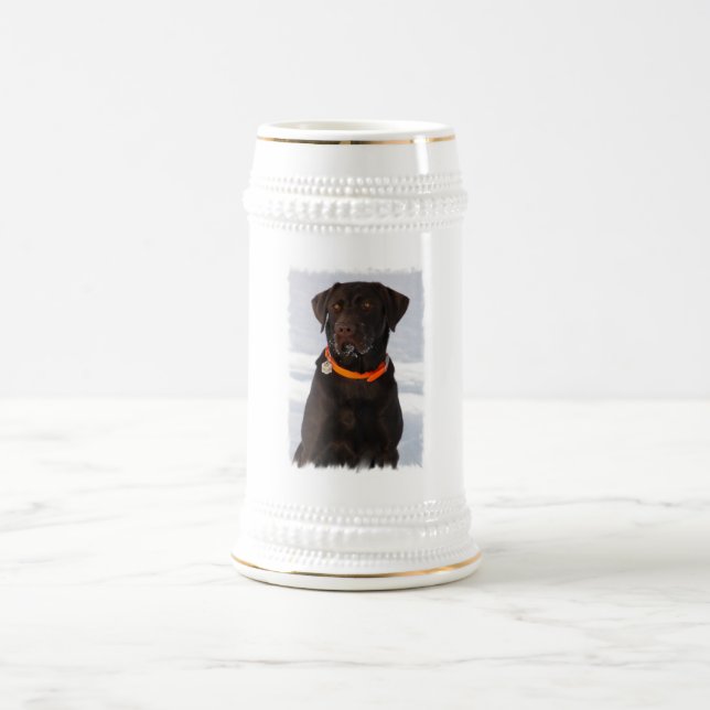 Caneca de cerveja de Labrador do chocolate (Centro)