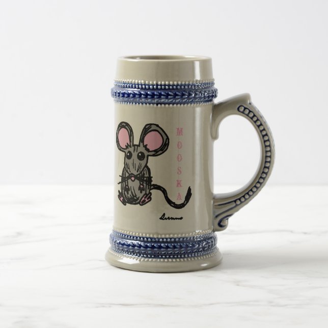 Caneca de cerveja de Mouse Cute Mooska (Direita)