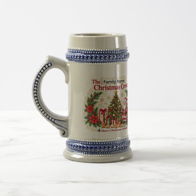 Caneca de Cerveja de Natal Personalizada para Famí (Esquerda)
