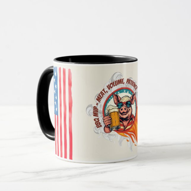 Caneca de cerveja de porco engraçada de churrasco  (Frente Esquerda)
