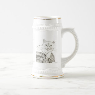 Caneca de cerveja de Retrato de Gato Ragdoll