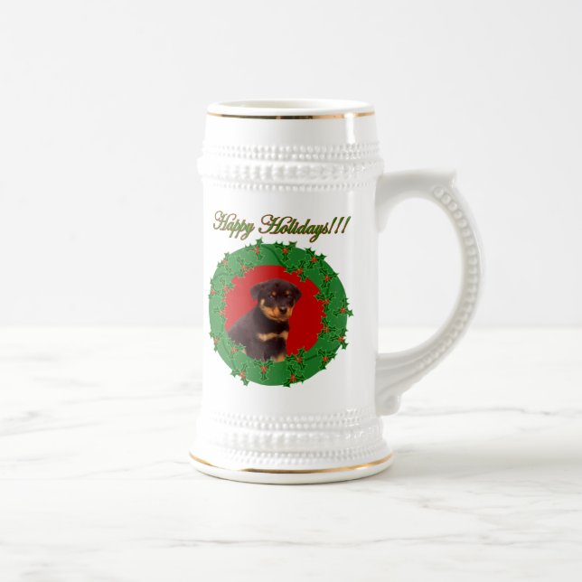 Caneca de cerveja de Rottweiler do feriado (Direita)