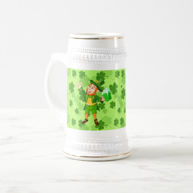 Caneca de cerveja de Saint Patricks (Frente Esquerda)
