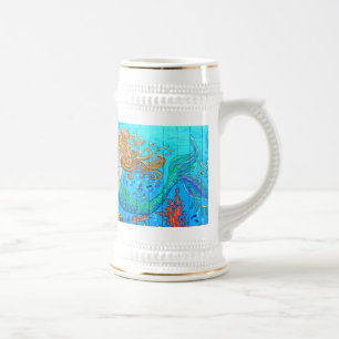 caneca de cerveja de sereia ruiva