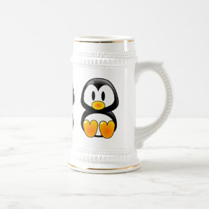 caneca de cerveja de tux de pinguim bebê
