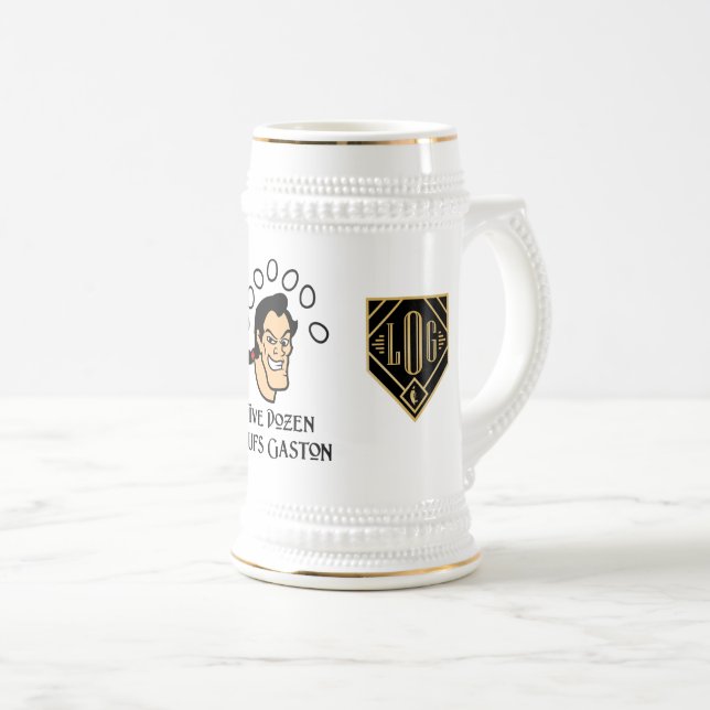Caneca de cerveja de um logotipo de cinco dúzia FF (Frente Esquerda)