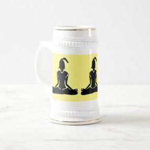 Caneca de cerveja de Yoga de Pose Dourada e amarel
