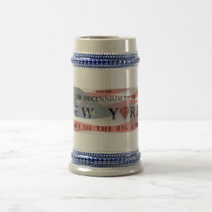 Caneca De Cerveja Decénio, coração de Apple grande, minha New Yor