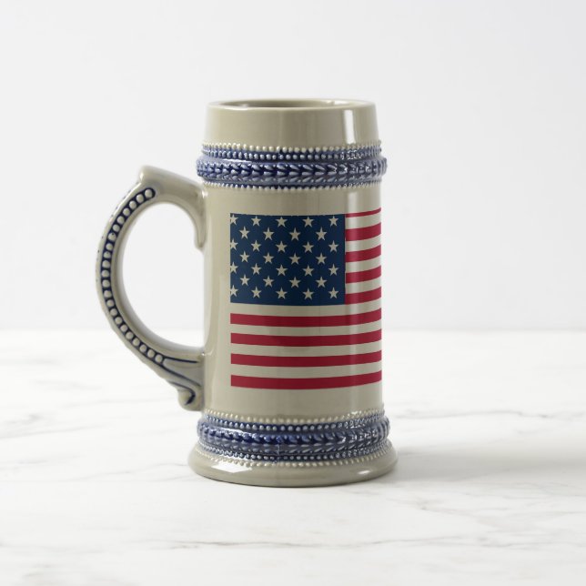 Caneca De Cerveja Desenho de Orgulho da Bandeira Americana dos EUA (Esquerda)