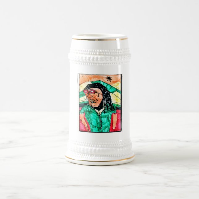 Caneca De Cerveja Desenho de Perfil Assustador (Centro)