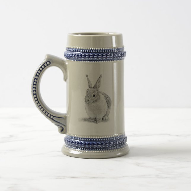 Caneca De Cerveja Desenho do Lápis do Coelho Cortado (Esquerda)