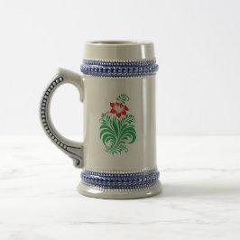 Caneca De Cerveja Desenho Floral Ornamental – Elegante