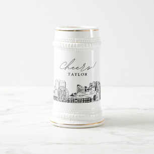 Caneca De Cerveja Desenho Personalizado do Skyline da Myrtle Beach