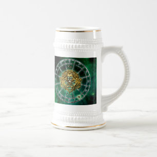 Caneca De Cerveja Design da astrologia do zodíaco de Leo