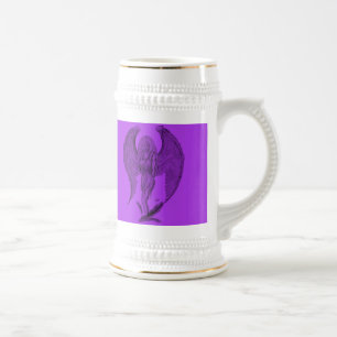 Caneca De Cerveja design de anjo preto e roxo