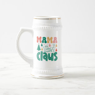 Caneca De Cerveja Design de Natal de Mama Claus-60097