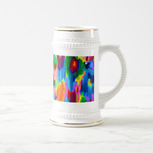 Caneca De Cerveja Design de pintura abstrato, colorido, bonito