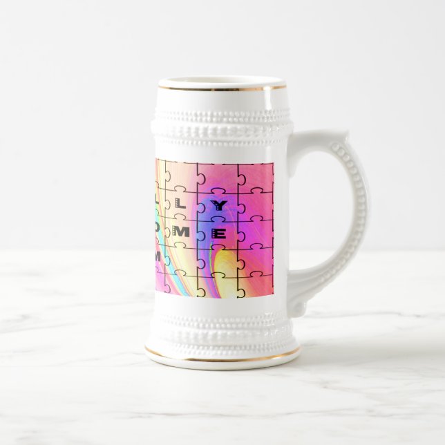 Caneca De Cerveja Design de Quebra-cabeça de espiral cor-de-rosa da  (Direita)