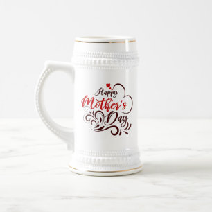 Caneca De Cerveja Design Elegante de Dia de as mães Feliz-2331