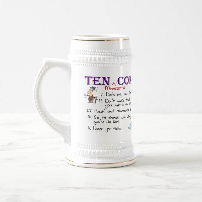 Caneca De Cerveja Dez mandamentos de Minnesota (Esquerda)