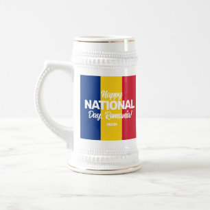 Caneca De Cerveja Dia da Independência da Romênia Bandeira Nacional