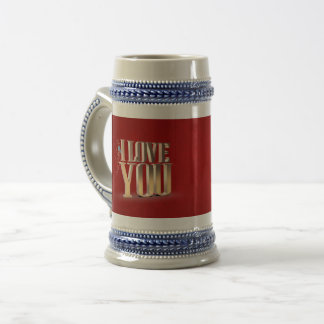 Caneca De Cerveja Dia de os namorados Vermelho 3D Eu Te Amo