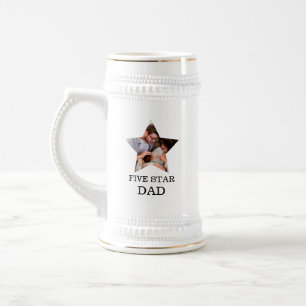 Caneca De Cerveja Dia de os pais único moderno Foto do Pai 1 de cinc