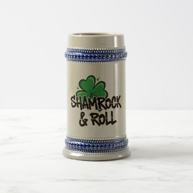 Caneca De Cerveja Dia de São Patrício Shamrock and Roll (Centro)