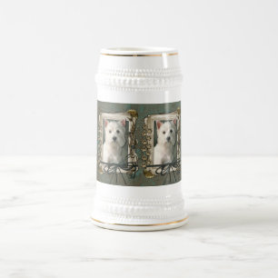 Caneca De Cerveja Dia dos pais - patas de pedra - Westie