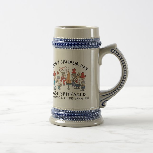Caneca De Cerveja Dia feliz muito engraçado de Canadá (Direita)