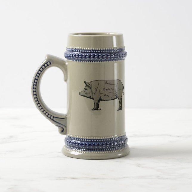 Caneca De Cerveja Diagrama de Suínos do Butcher (Esquerda)