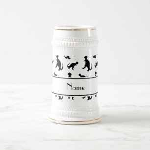 Caneca De Cerveja Dinossauros brancos conhecidos personalizados do